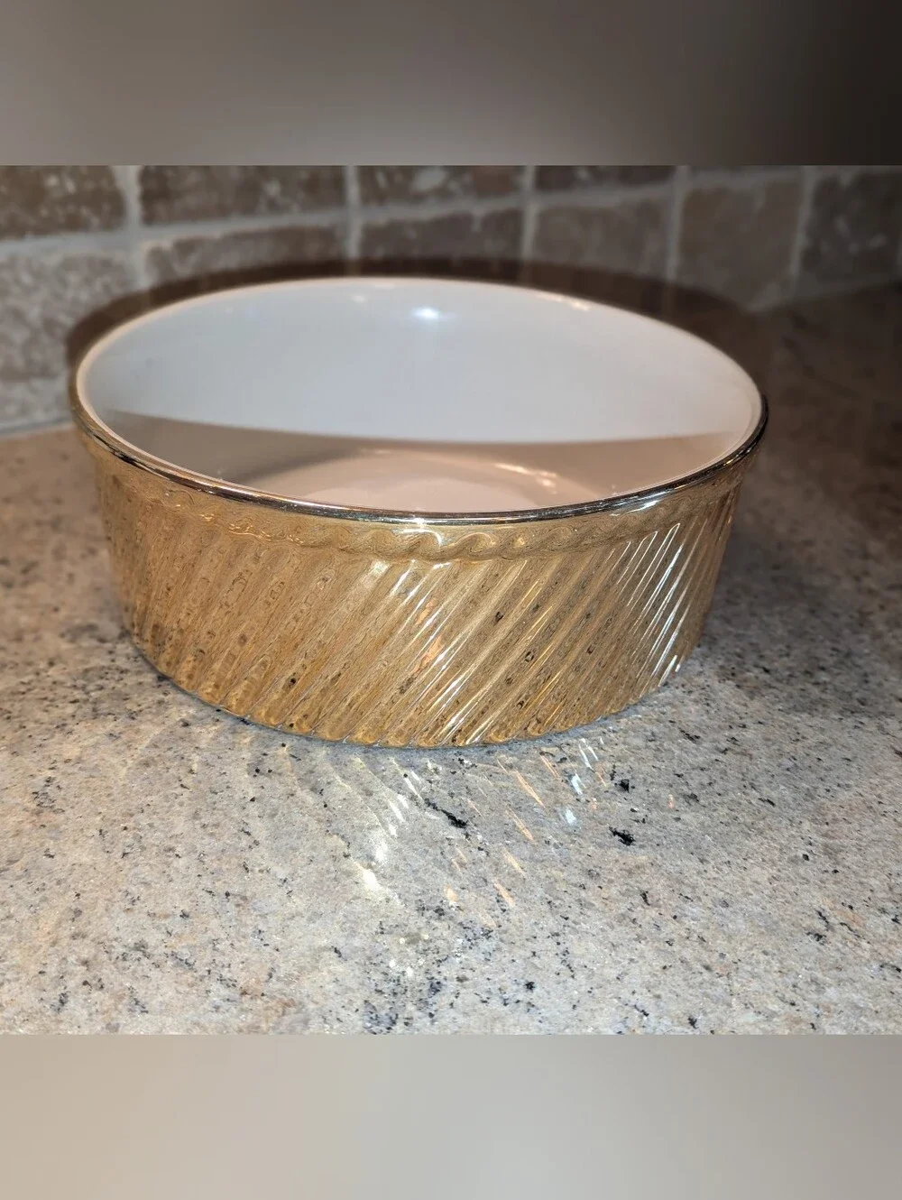 Vintage Hall China “Golden Glo” #506 Soufflé/Casserole Serving Bowl